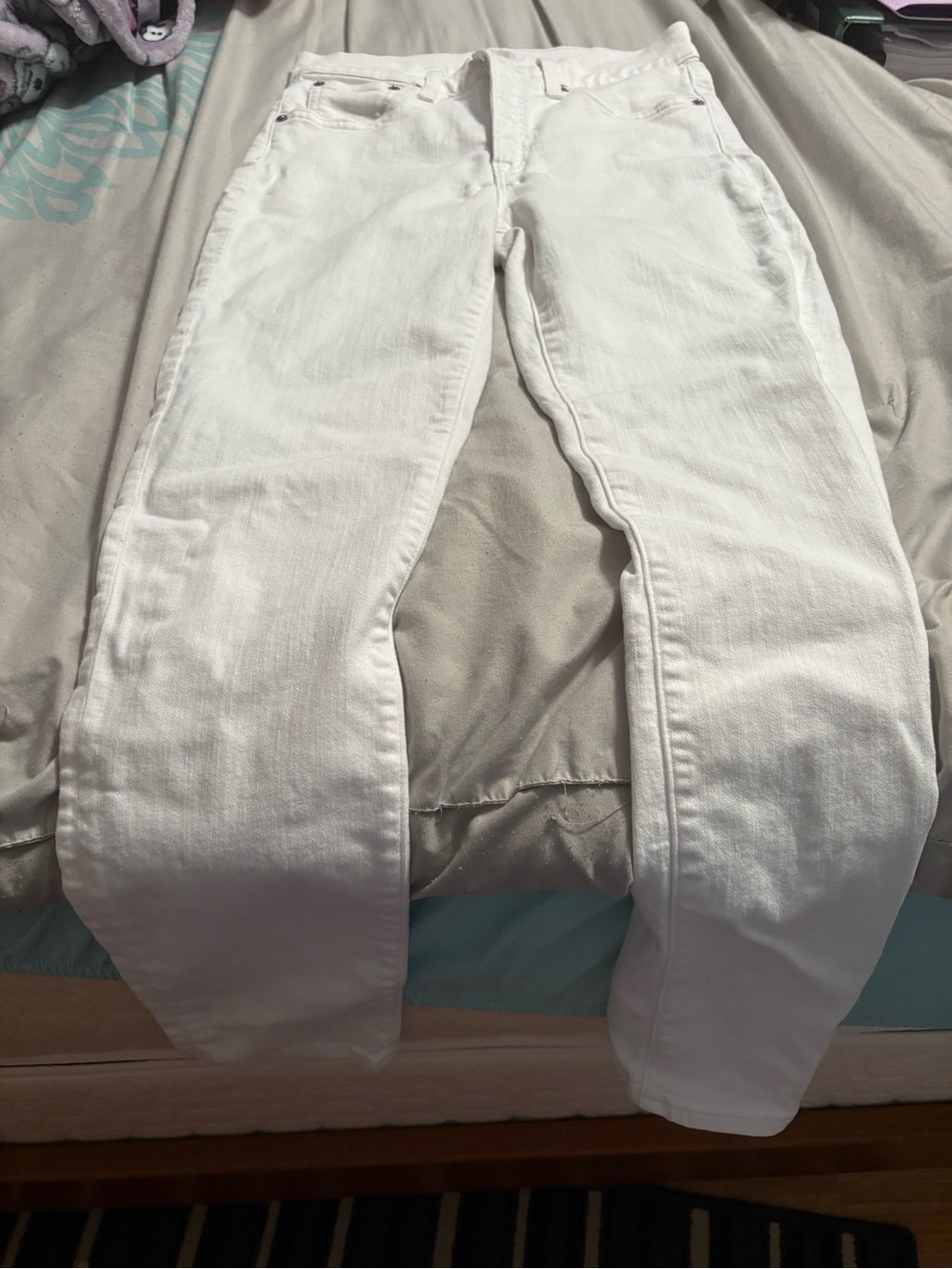 J. Crew White Denim Waistband Jeans